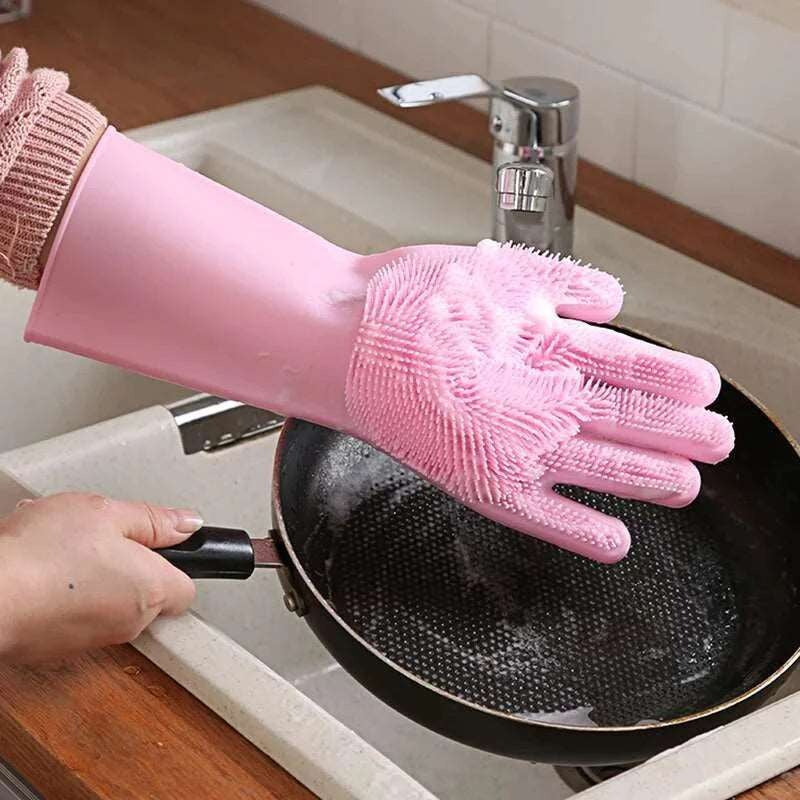 Pair Silicone Cleaning Gloves Reusable & Multi Purpose