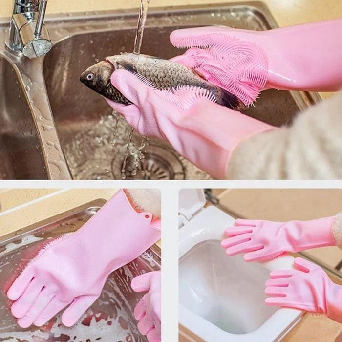Pair Silicone Cleaning Gloves Reusable & Multi Purpose